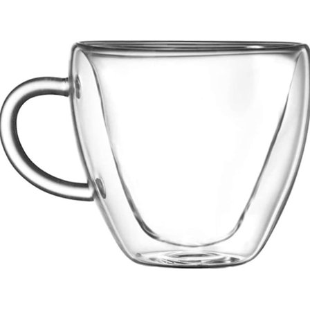Hjerteformede Dobbeltveggede Isolerende Kaffekopper Eller Tekopper, Melkekopper, Melkeglass, Dobbeltvegget Glass, 240 Ml, Transparent, Unik Og 