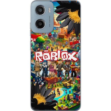Yhteensopiva Puhelinkuori Motorola Motorola Moto G05 Roblox seikkailumaailma täynnä hahmoja, värikkäitä peliympäristöjä ja toimintapitoisia ra
