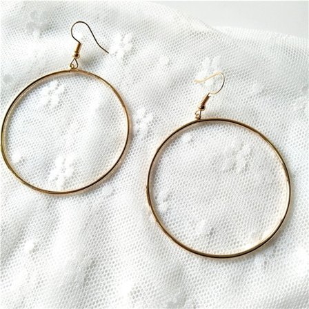 Store øreringe i sterlingsølvbelagt cirkelform