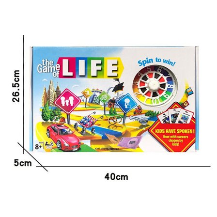 Livets Spill, Familiespill for 2 til 4 spillere, for barn fra 8 år og oppover, inkluderer fargerike pinner