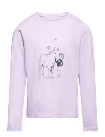 Printed Longsleeve T-shirts Long-sleeved T-shirts Lilla Tom Tailor*Betinget Tilbud