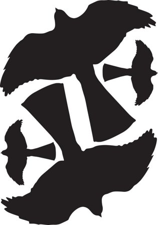 MotFugl silhuett "Spurvehauk" (2+2)