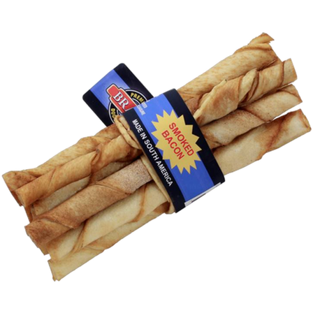 Bravo - Twisted Leg Narrow Bacon Flavour 10-pakning, 25 cm - Hund - Hundegodbiter & tyggebein - Tyggeruller & tyggepinner - ZOO.no