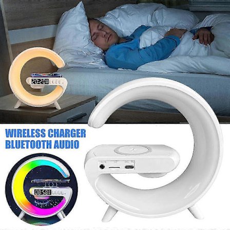 Smart G Lampe - Bluetooth-høyttaler Trådløs lader Rgb Vekkerklokke