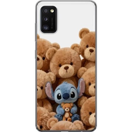 Kompatibel Mobilcover til Samsung Samsung Galaxy A41 Sød og sikker illustration med Stitch omgivet af bamser, der skaber en varm og legende følelse