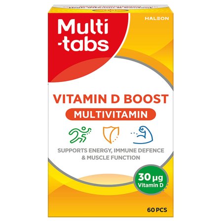 Multi-tabs Vitamin D Boost Multivitamin 60 stk., Helse & Madvarer, Vitaminer, D-vitamin