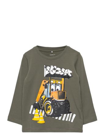 Nmmjog Jcb Ls Top Bfu T-shirts Long-sleeved T-shirts Grå Name It