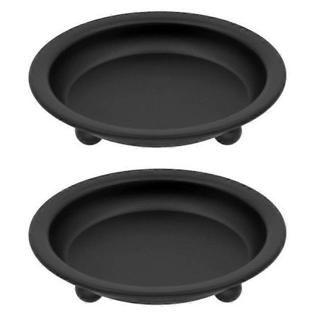 Matt Svart Lysestakeplate i Jern, Sett med 2