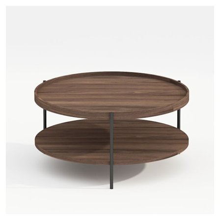 Soffbord CINDY D80xH40cm, melamin ljus valnöt