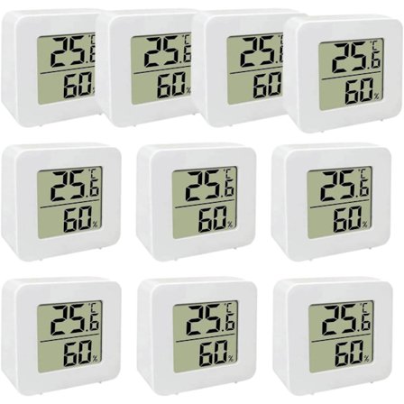 10 st LCD Digital Termometer och Hygrometer, Högprecisions Digital Inomhus Termometer Hygrometer, Temperatur- och Fuktighetsmätare