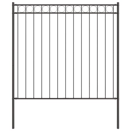 Staketdel Grå 170 x 200 cm Stål