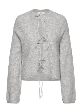 Gina Tricot Knitted Tie Cardigan - Grey - M