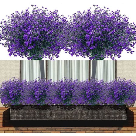10 Stilker Kunstige Busker 37cm Utendørs Planter Kunstige Blomster Plast Kunstige Blomster Innendørs Utendørs Balkong Kontor Bryllup Hagedekorasjon