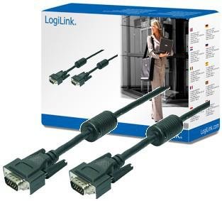 LogiLink VGA Cable 2xST black 2x Ferrit Core 20M