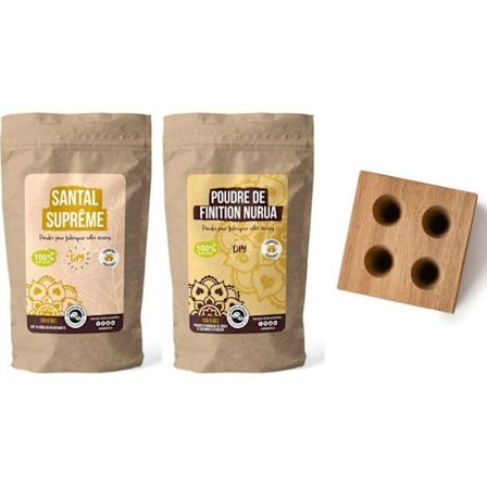 Gör-det-själv rökelse - Träform för 4 kottar + Supreme Sandelträpulver + Avslutande pulver