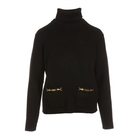 Elisabetta Franchi, Turtleneck Zwart, Dames, Maat:XS