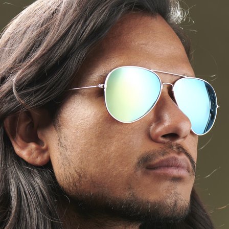 Occhiali da sole Aviator dorati con lenti blu polarizzate per uomini - Occhiali da sole Aviator