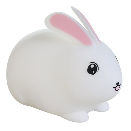 Kanin Natlampe 7-Farver: Bløde Silikone Natlamper med Genopladelig, Bærbar Timerfunktion Lampe, Trådløs Natlampe