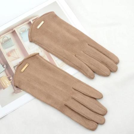 Damer Touch Screen Handsker Mode Handsker Efterår Vinter Varme Tynde Kashmir Solid Cykling Kørsel Sved Fabric Elegant Vindtæt khaki One Size