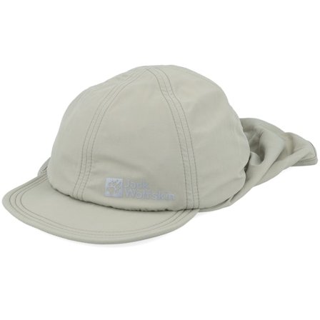 Jack Wolfskin - Beige earflap Cappellino - Canyon Neck Cover K Stone Dad Cap @ Hatstore