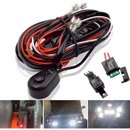 HautStore LED Lys Bar Ledningsnett, Elektrisk Ledningsnett med Relé og Bryter 12V 40A