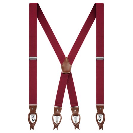 Vexel | Bretelle larghe bordeaux convertibili con retro a X per uomini - Bretelle con clip