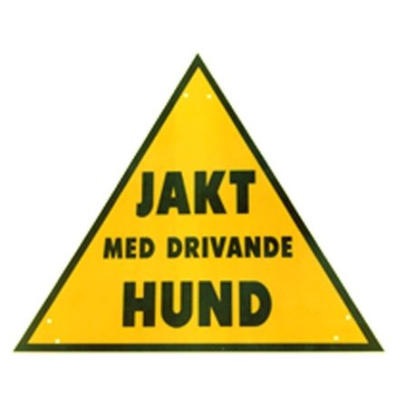 Grey Oak Varningstriangel jakt med drivande hund