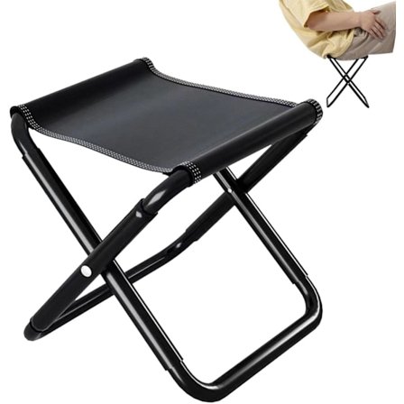 Bærbar foldeskammel, kraftig foldestol til udendørs brug - Lille letvægts foldestol, kompakt udendørs vandrealuminium