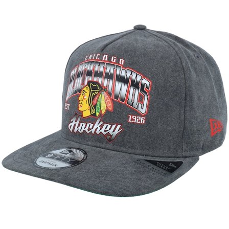 New Era - NHL Svart snapback Keps - Chicago Blackhawks Pre-curved 9FIFTY Washed Black A-frame Snapback @ Hatstore