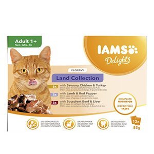 Iams Cat Delights in Gravy Multipack Land Collection, 12x85g