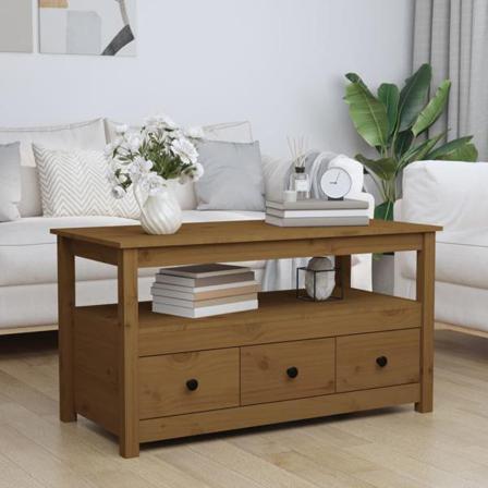 Vidaxl Soffbord Honungsbrun 102x49x55 Cm Massiv Furu Brun