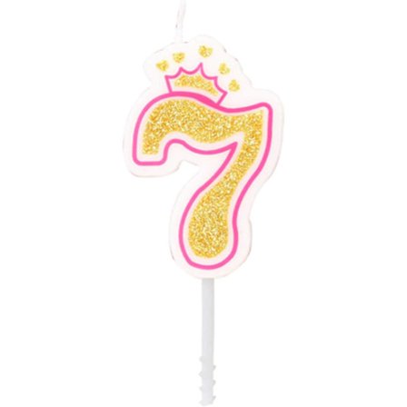 Fødselsdagslysekrone Sød Kage Lys Dekoration Nummer 0-9 Børn Tillykke Med Fødselsdagen Lys (Nummer 7)