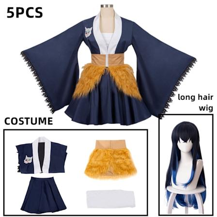 Anime Hashihira Inosuke Cosplay Halloween Kostume Kvinder Kostume Kjole Drama Kostume Uniform Kjole Karakter M-WELLNGS M costume long wig