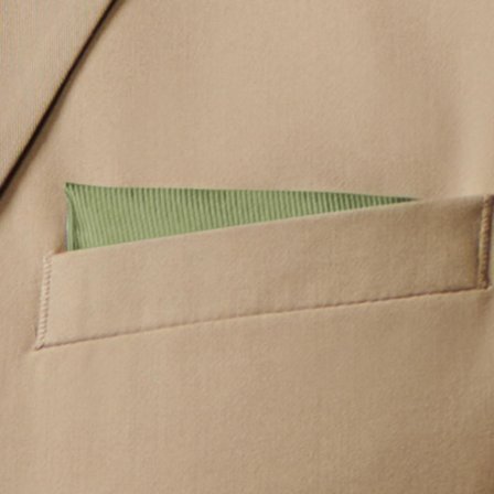 Pochette de costume vert clair en gros-grain pour hommes - Pochettes de costume de couleur unie