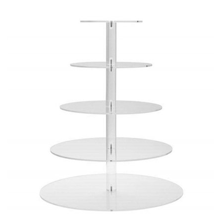 Transparent Akryl Cupcake Stand 5 Lag Multi Rundt Tårn til Fremvisning og Servering