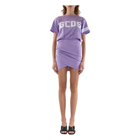 Gcds, Wrapped Logo Dress Paars, Dames, Maat:M