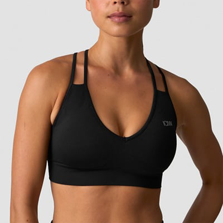 ICANIWILL Define Sømløs V-formet Sports-BH Sort - Bodyman.dk