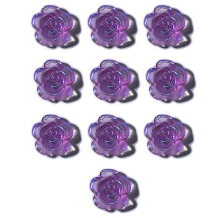 Neglekunst 3D Resin Hvit Rose Blomster Design Aurora Kronblad Negl