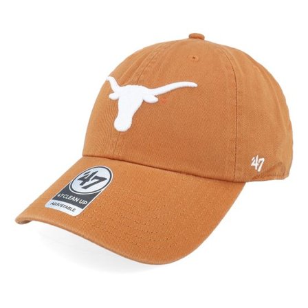 47 Brand - College Orange unconstructed Keps - Texas Longhorns Ncaa-47 Clean Up Cap Orange Dad Cap @ Hatstore