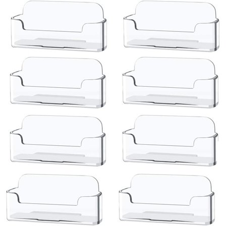 8-pack genomskinliga visitkortshållare i plast, visitkortshållare i akryl för skrivbord