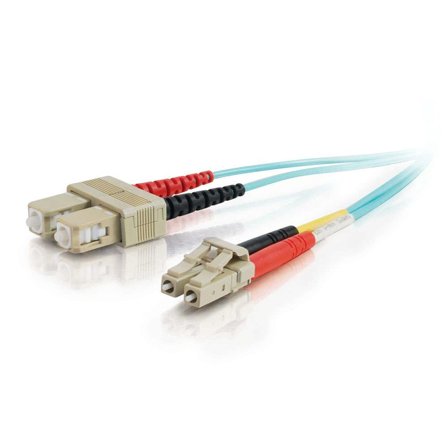 C2G LC-SC 10Gb 50/125 OM3 Duplex Multimode PVC Fiber Optic Cable (LSZH) - nettverkskabel - 2 m - akvamarin