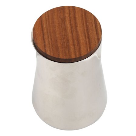 Gjenbrukbar Kaffesikt i Rustfritt Stål Kaffepulversikt Kaffesiktekkopp Kakaomel Filter med Valnøttlokk for Baking Matlaging Hjem Restaurant