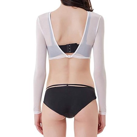 Sömlös Arm Shaper Kort Croppad Navel Mesh Kofta Plus Size Arm Shaper