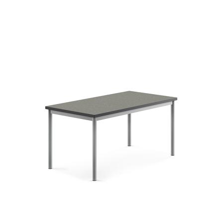 Tisch SONITUS, 1200x700x600 mm, Linoleum dunkelgrau, alugrau