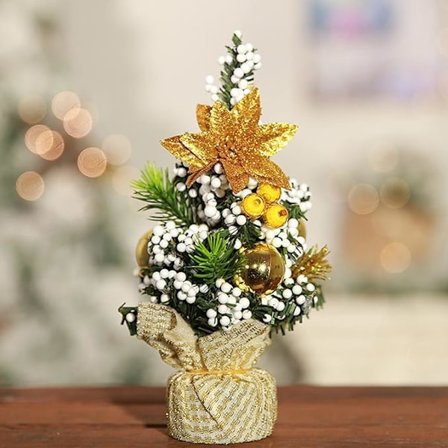 Mini julgran båge lätt scen layout rosett falsk Ch