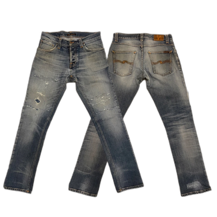 NUDIE GRIM TIM DISTRESSED