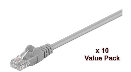 MicroConnect Value Pack - nettverkskabel - 50 cm - grå