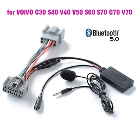 Bil Bluetooth 5.0 Langaton puhelu Handsfree Aux In -sovitin Volvo C30 S40 V40 V50 S60 S70 C70 V70 Xc70 S80 Xc90:lle Mic-Xin[GPA]:lla