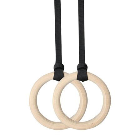 Par Træningsringe i Træ med Justerbare Spænderemme 150 kg Kapacitet Pull Up Træningsringe til Hjemmetræning