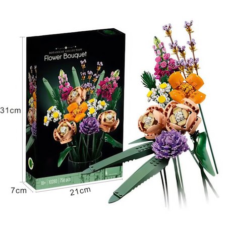 Lollanda Botanicals Vakkert Rosa Bukett Byggesett, Inkluderer Blomsterpynt, en Naturlig Gave Sukkulent Potteplante Plan-FX-